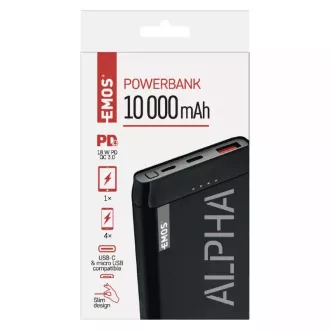 Emos Powerbank AlphaQ2 20, 20000 mAh, 22,5 W, čierna Emos Powerbank AlphaQ2 20, 20000 mAh, 22,5 W, čierna