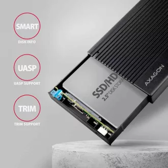 AXAGON EE25-GTR, USB-C 10Gbps - SATA 6G 2.5" RIBBED box, čierny AXAGON EE25-GTR, USB-C 10Gbps - SATA 6G 2.5" RIBBED box, čierny