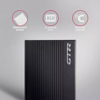AXAGON EE25-GTR, USB-C 10Gbps - SATA 6G 2.5" RIBBED box, čierny AXAGON EE25-GTR, USB-C 10Gbps - SATA 6G 2.5" RIBBED box, čierny