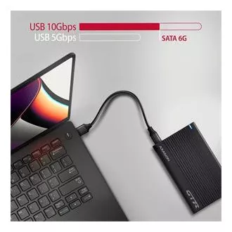 AXAGON EE25-GTR, USB-C 10Gbps - SATA 6G 2.5" RIBBED box, čierny AXAGON EE25-GTR, USB-C 10Gbps - SATA 6G 2.5" RIBBED box, čierny
