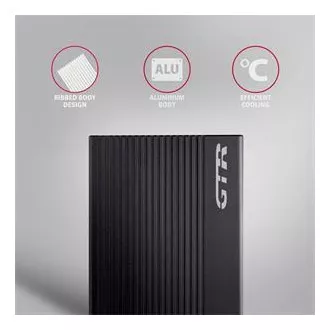 AXAGON EE25-GTR, USB-C 10Gbps - SATA 6G 2.5" RIBBED box, čierny AXAGON EE25-GTR, USB-C 10Gbps - SATA 6G 2.5" RIBBED box, čierny
