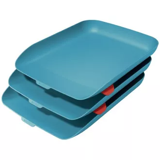 LEITZ Odkladač na dokumenty s organizérom Cosy set 3 ks pokojná modrá LEITZ Odkladač na dokumenty s organizérom Cosy set 3 ks pokojná modrá