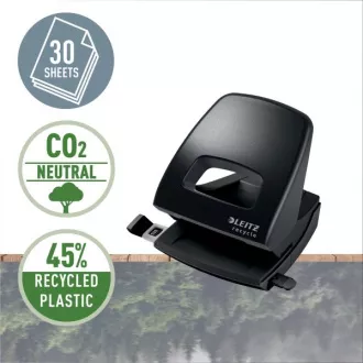 LEITZ Ekologická dierovačka NeXXt RECYCLE, 30 listov, čierna LEITZ Ekologická dierovačka NeXXt RECYCLE, 30 listov, čierna