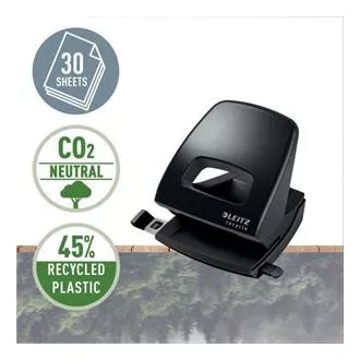 LEITZ Ekologická dierovačka NeXXt RECYCLE, 30 listov, čierna LEITZ Ekologická dierovačka NeXXt RECYCLE, 30 listov, čierna