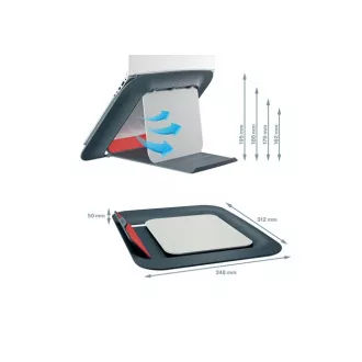 LEITZ Nastaviteľný stojan pod notebook ERGO Cosy, zamatovo šedá