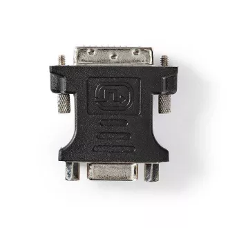 Nedis CCGB32902BK - adaptér DVI| DVI-I 24+5 Zástrčka | VGA Zásuvka | Poniklované | Priamy | PVC | Čierna