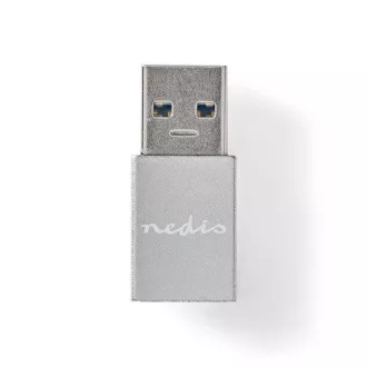 Nedis CCGB60925GY - USB-C Adaptér| USB 3.2 Gen 1 | USB-A Zástrčka | USB-C™ Zásuvka | 5 Gbps | Okrúhly | Poniklované Nedis CCGB60925GY - USB-C Adaptér| USB 3.2 Gen 1 | USB-A Zástrčka | USB-C™ Zásuvka | 5 Gbps | Okrúhly | Poniklované