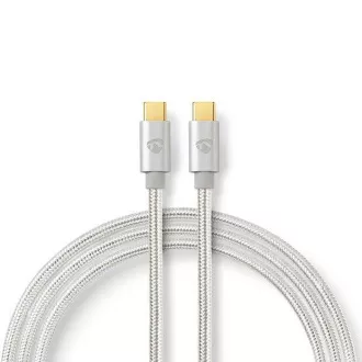 Nedis CCTB60800AL20 - USB 2.0 kábel | USB-C™ Zástrčka | USB-C™ Zástrčka | 480 Mbps | 2.00 m | Strieborná