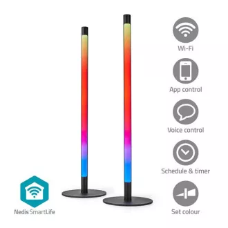 Nedis WIFILD10RGBW - Stolné Svetlo| Wi-Fi | Tube | 600 lm | RGBIC / Teplé až chladné biele | 2700 - 6500 K | 36 W | Kov