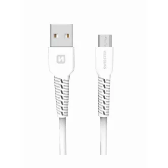 SWISSTEN DÁTOVÝ KÁBEL USB / MICRO USB 1,0 M BIELÝ