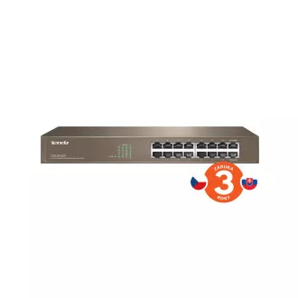 Tenda TEG1016D - 16-port Gigabit Ethernet Switch, 10/100/1000 Mbps, Fanless, Rackmount, Kov Tenda TEG1016D - 16-port Gigabit Ethernet Switch, 10/100/1000 Mbps, Fanless, Rackmount, Kov