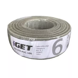 iGET Sieťový kábel CAT6 UTP PVC Eca 100m/role
