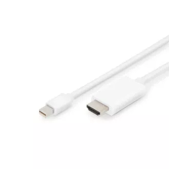 Digitus DisplayPort káblový adaptér, mini DP - HDMI, 2m, DP 1.2_HDMI 2.0, 4K/60Hz