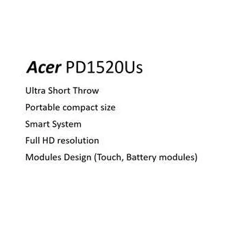 Acer PD1520Us UST LED DLP s Touch KIT, FHD 1920x1080, SMART, WiFi, 500 ANSI, 10000:1, HDMI, 2xUSB 2.0, repro 2x3W, Acer PD1520Us UST LED DLP s Touch KIT, FHD 1920x1080, SMART, WiFi, 500 ANSI, 10000:1, HDMI, 2xUSB 2.0, repro 2x3W,