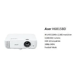 Acer H6815GTV Google TV, DLP, 4K UHD 3840x2160/4000 ANSI lm/10 000:1/2xHDMI /repro 1x10W/3,1 Kg Acer H6815GTV Google TV, DLP, 4K UHD 3840x2160/4000 ANSI lm/10 000:1/2xHDMI /repro 1x10W/3,1 Kg
