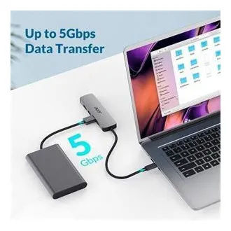 Acer 5IN1 Mini Dock statioType- C dongle, 1x HDMI (až 3840x2160@60hz), 3x USB 3.0 5Gbps ports, 1x Type-C up to 100W PD port (hosť)