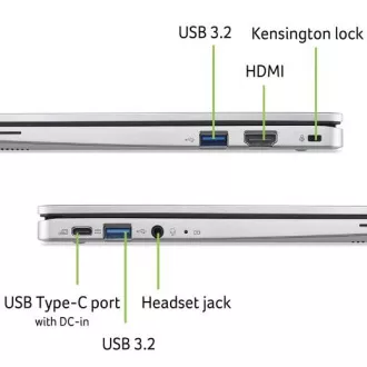 Acer Chromebook 311 (CB311-12HT-C0ND) Intel N100/4GB/128GB eMMC/11.6" HD IPS MT/Chrome/strieborná