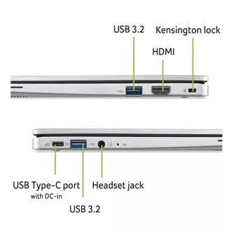 Acer Chromebook 311 (CB311-12HT-C0ND) Intel N100/4GB/128GB eMMC/11.6" HD IPS MT/Chrome/strieborná