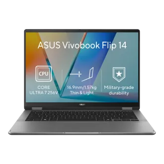 ASUS Vivobook 14 Flip - Ultra 7 Procesor 256V/16GB/1TB SSD/14"/WUXGA/OLED/Touch/2y PUR/Win 11 Home/sivá ASUS Vivobook 14 Flip - Ultra 7 Procesor 256V/16GB/1TB SSD/14"/WUXGA/OLED/Touch/2y PUR/Win 11 Home/sivá