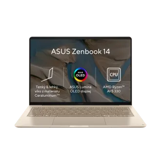 ASUS Zenbook 14 - Ryzen AI 5 330/16GB/512GB SSD/14"/WUXGA/OLED/2y PUR/Win 11 Home/béžová ASUS Zenbook 14 - Ryzen AI 5 330/16GB/512GB SSD/14"/WUXGA/OLED/2y PUR/Win 11 Home/béžová