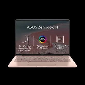 ASUS Zenbook 14 - Ryzen AI 5 330/24GB/512GB SSD/14"/WUXGA/OLED/y2 PUR/Win 11 Home/ružová ASUS Zenbook 14 - Ryzen AI 5 330/24GB/512GB SSD/14"/WUXGA/OLED/y2 PUR/Win 11 Home/ružová