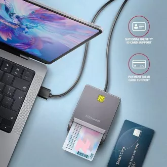 AXAGON CRE-SM3T, USB-A FlatReader čítačka kontaktných kariet Smart card (eObčanka), kábel 1.3m AXAGON CRE-SM3T, USB-A FlatReader čítačka kontaktných kariet Smart card (eObčanka), kábel 1.3m