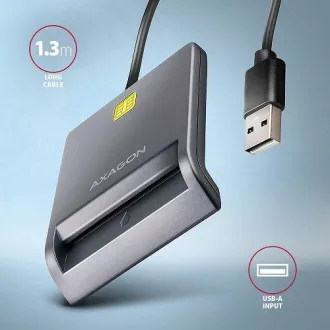 AXAGON CRE-SM3T, USB-A FlatReader čítačka kontaktných kariet Smart card (eObčanka), kábel 1.3m AXAGON CRE-SM3T, USB-A FlatReader čítačka kontaktných kariet Smart card (eObčanka), kábel 1.3m