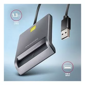 AXAGON CRE-SM3T, USB-A FlatReader čítačka kontaktných kariet Smart card (eObčanka), kábel 1.3m AXAGON CRE-SM3T, USB-A FlatReader čítačka kontaktných kariet Smart card (eObčanka), kábel 1.3m