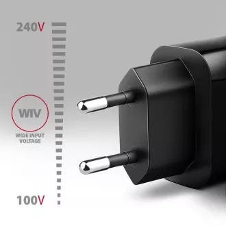 AXAGON ACU-QC18, Nabíjačka do siete 18W, 1x port USB-A, QC3.0/AFC/Apple, čierna