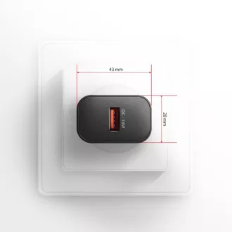 AXAGON ACU-QC18, Nabíjačka do siete 18W, 1x port USB-A, QC3.0/AFC/Apple, čierna