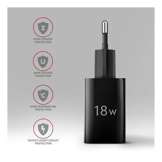 AXAGON ACU-QC18, Nabíjačka do siete 18W, 1x port USB-A, QC3.0/AFC/Apple, čierna