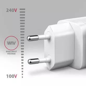 AXAGON ACU-PD20W, nabíjačka do siete 20W, 1x port USB-C, PD3.0/PPS/QC4+/AFC/Apple, biela