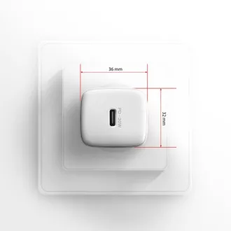 AXAGON ACU-PD20W, nabíjačka do siete 20W, 1x port USB-C, PD3.0/PPS/QC4+/AFC/Apple, biela