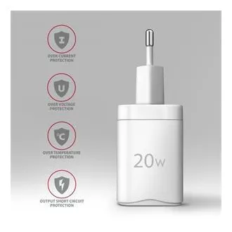 AXAGON ACU-PD20W, nabíjačka do siete 20W, 1x port USB-C, PD3.0/PPS/QC4+/AFC/Apple, biela