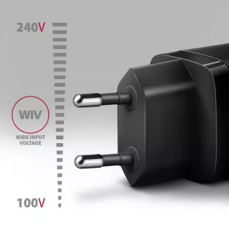 AXAGON ACU-PD30, Sil nabíjačka do siete 30W, 1x port USB-C, PD3.0/PPS/QC4+/SFC/AFC/Apple, čierna