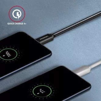 AXAGON BUCM32-CM05AB, SPEED+ kábel USB-C <-> USB-C, 0.5m, USB 20Gbps, PD 100W 5A, 4K HD, ALU, oplet, čierny