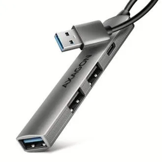 AXAGON HUE-STA, 4x USB ALU STRIP húb, 1x USB-A 5Gbps, 2x USB-A & 1x USB-C 480Mbps, kábel USB-A 12cm AXAGON HUE-STA, 4x USB ALU STRIP húb, 1x USB-A 5Gbps, 2x USB-A & 1x USB-C 480Mbps, kábel USB-A 12cm