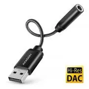 AXAGON ADA-HA, USB-A na 3.5mm jack Hi-Res DAC audio adaptér, 384kHz/32bit, stereo