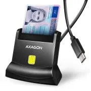 AXAGON CRE-SM4NC, USB-C čítačka kontaktných kariet Smart Card (eObčanka), stojanková, kábel 1.2 m