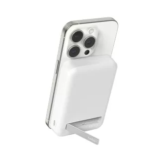 Belkin BOOST CHARGE ™ Qi2 Magnetická Bezdrôtová PowerBanka so stojanom, 10000mAh, 15W, biela Belkin BOOST CHARGE ™ Qi2 Magnetická Bezdrôtová PowerBanka so stojanom, 10000mAh, 15W, biela