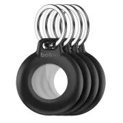 Belkin Bezpečné púzdro na AirTag s vodotesným príveskom na kľúče - čierne - 4pack