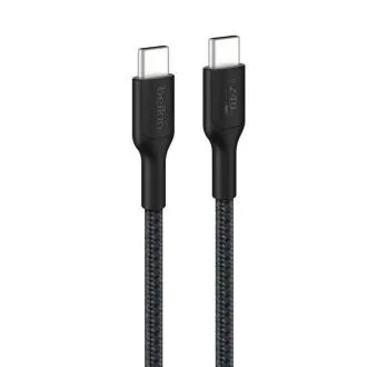 Belkin BOOST CHARGE PRE USB-C/USB-C kábel 240W, 1m, čierny - odolný Belkin BOOST CHARGE PRE USB-C/USB-C kábel 240W, 1m, čierny - odolný