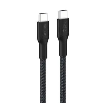 Belkin BOOST CHARGE PRE USB-C/USB-C kábel 240W, 3m, čierny - odolný