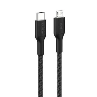 Belkin BOOST CHARGE PRE USB-C/microUSB, 1m, čierny - odolný