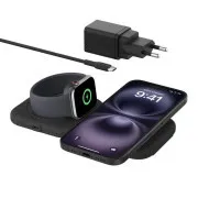 Belkin BOOST CHARGE PRE Qi2 2v1 Bezdrôtová skladacia cestovná podložka pre iPhone/Apple Watch/AirPods, čierna