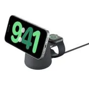 Belkin BOOST CHARGE PRE Qi2 2v1 Nabíjací stojan pre iPhone/Apple Watch/AirPods, tmavo šedý