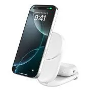 Belkin UltraCharge Qi2 25W 2v1 Magnetická skladacia nabíjačka pre iPhone/AirPods, s USB-C, biela