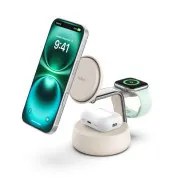 Belkin UltraCharge PRO Qi2 25W 3v1 Magnetická nabíjačka pre iPhone/Apple Watch/AirPods, piesočná