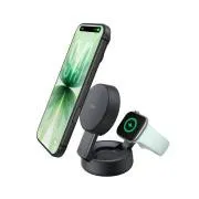 Belkin UltraCharge PRO Qi2 25W 2v1 Magnetická nabíjačka pre iPhone/Apple Watch/Airpods, tmavo šedá