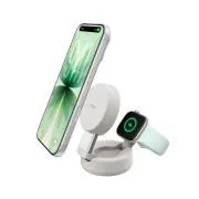 Belkin UltraCharge PRO Qi2 25W 2v1 Magnetická nabíjačka pre iPhone/Apple Watch/Airpods, piesočná